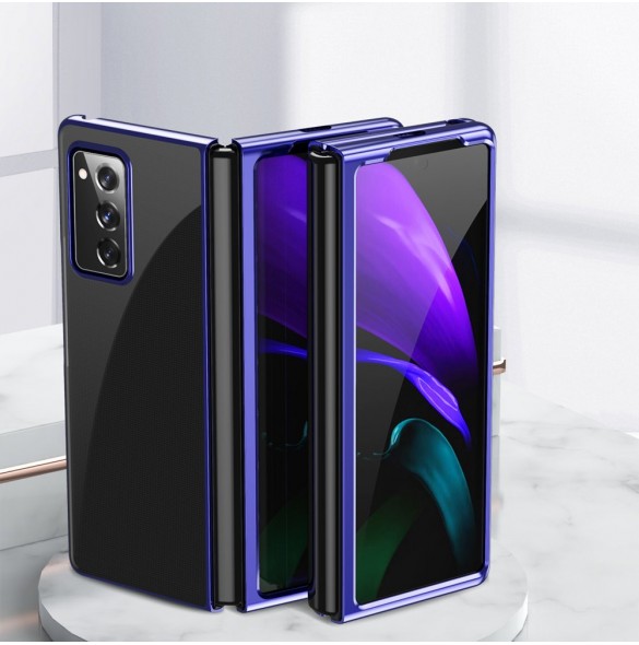 Blå och mycket snyggt skal Samsung Galaxy Z Fold 2 5G.