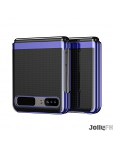 JollyFX Pläteringsfodral hårt fodral Galvaniseringsram Skal till Samsung Galaxy Z Flip - Blå