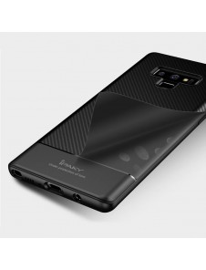 iPaky Carbon Fiber Flexibelt Cover TPU Väska till Samsung Galaxy Note 9 N960 - Svart