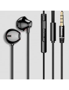 Baseus Encok H06 Lateral Earphones Earbuds Headphones with Remote Control (NGH06-01) - Svart
