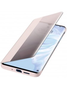 Huawei Smart View Flip Cover Bookcase Typ Fodral med Smart Window för Huawei P30 Pro - Rosa (51992884)