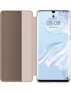 Huawei Smart View Flip Cover Bookcase Typ Fodral med Smart Window för Huawei P30 Pro - Rosa (51992884)
