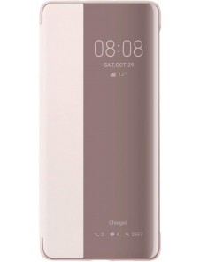 Huawei Smart View Flip Cover Bookcase Typ Fodral med Smart Window för Huawei P30 Pro - Rosa (51992884)