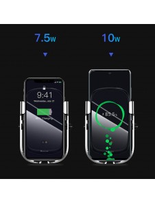 Baseus Rock Smart Vehicle Bracket Wireless Charger10W with Infrared -Black (WXHW01-01)