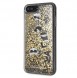 Karl Lagerfeld hårt fodral Liquid Glitter KLHCI8LROGO iPhone 7 Plus / 8 Plus - Guld Svart