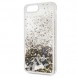 Karl Lagerfeld hårt fodral Liquid Glitter KLHCI8LROGO iPhone 7 Plus / 8 Plus - Guld Svart