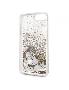 Karl Lagerfeld hårt fodral Liquid Glitter KLHCI8LROGO iPhone 7 Plus / 8 Plus - Guld Svart
