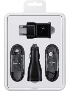 Samsung Charger Pack EP-U3100WBEGWW Strömadapterkit 2x USB-kablar - Svart