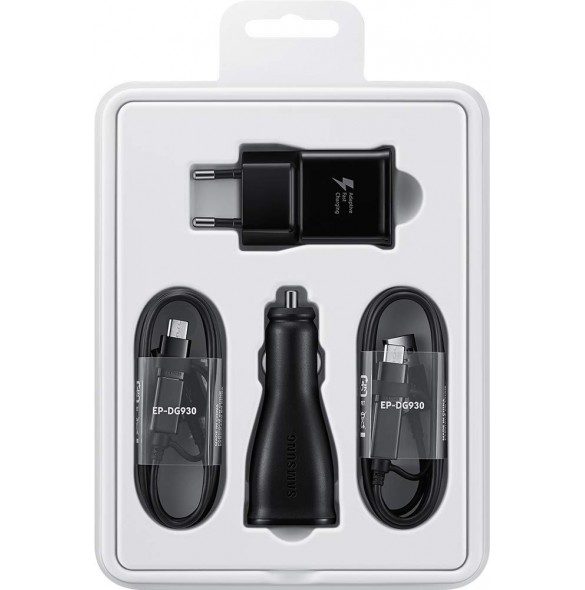 Samsung Charger Pack EP-U3100WBEGWW Strömadapterkit 2x USB-kablar - Svart