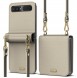 Ringke Folio Signature äkta läderfodral med lock och axelrem för Samsung Galaxy Z Flip - Grä(FOSG0004)