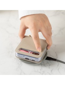 Ringke Folio Signature äkta läderfodral med lock och axelrem för Samsung Galaxy Z Flip - Grä(FOSG0004)