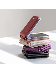 Ringke Folio Signature äkta läderfodral med lock och axelrem för Samsung Galaxy Z Flip - Grä(FOSG0004)