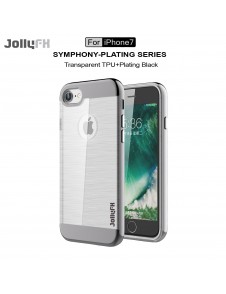 JollyFX TPU Väska Metal Design Dual Layer Armor Cover till iPhone 8, iPhone 7 - Svart