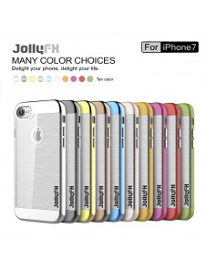 JollyFX TPU Väska Metal Design Dual Layer Armor Cover till iPhone 8, iPhone 7 - Svart