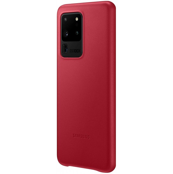 Samsung EF-VG988LRE läderfodral äkta läder väska till Samsung Galaxy S20 Ultra - Röd