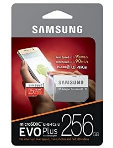 Samsung Evo plus microSDXC Class 10 UHS-I U3 256GB