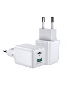 - ingång 100-240V 50 / 60Hz 0,8A
- USB-C-utgång 5V / 3A, 9V / 3A, 12V / 2.5A, 15V / 2A, 20V / 1.5A