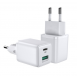 - ingång 100-240V 50 / 60Hz 0,8A
- USB-C-utgång 5V / 3A, 9V / 3A, 12V / 2.5A, 15V / 2A, 20V / 1.5A
