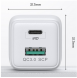 - USB -utgång 5V / 4.5A, 9V / 2A, 12V / 1.5A
- total effekt 5V / 3A