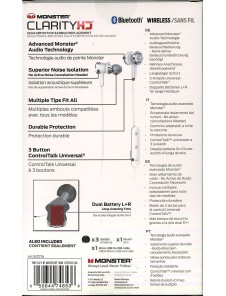 Monster Clarity HD In-Ear Bluetooth Wireless Headphones - Vit (137031)