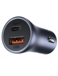 Baseus TZCCJD -0G Golden Contactor Billaddare Dubbel Snabbladdare USB 40W - Mörkgrå