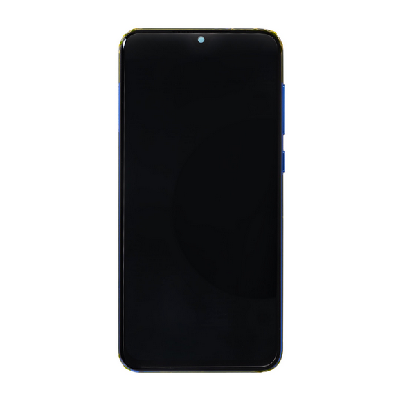 Xiaomi Mi 9 SE LCD-skärm + Touch Unit + Front Cover - Blå (Service Pack)