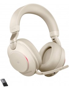 Jabra Evolve2 85 Wireless PC Headset – Noise Cancelling Microsoft Teams Certified Stereo Headphones - Beige