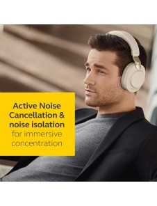 Jabra Evolve2 85 Wireless PC Headset – Noise Cancelling Microsoft Teams Certified Stereo Headphones - Beige