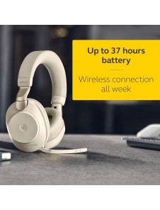 Jabra Evolve2 85 Wireless PC Headset – Noise Cancelling Microsoft Teams Certified Stereo Headphones - Beige