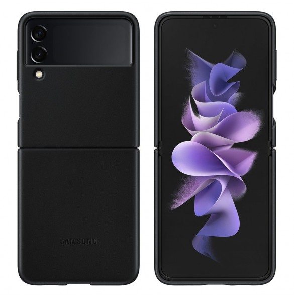 Samsung Leather Cover-fodral till Samsung Galaxy Z Flip 3 - Svart (EF-VF711LBEGWW)