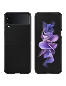Samsung Leather Cover-fodral till Samsung Galaxy Z Flip 3 - Svart (EF-VF711LBEGWW)