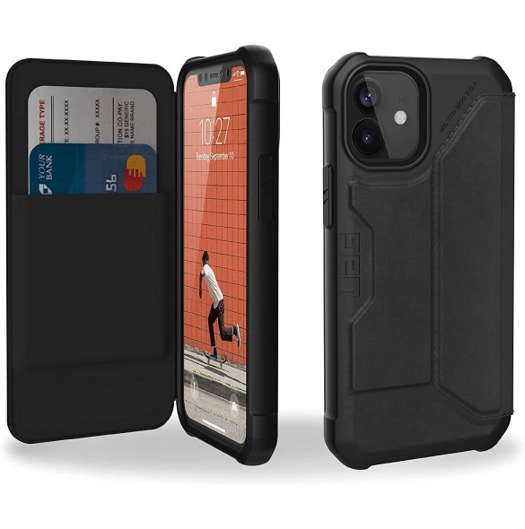 UAG iPhone 12 Mini, Metropolis Wallet Läder, Svart (112346118340)