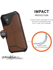 UAG iPhone 12 Mini, Metropolis Wallet Läder, Brun (112346118380)