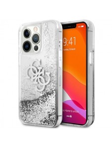 Guess GUHCP13XLG4GSI iPhone 13 Pro Max hårdfodral 4G Big Liquid Glitter - Silver