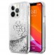 Guess GUHCP13XLG4GSI iPhone 13 Pro Max hårdfodral 4G Big Liquid Glitter - Silver