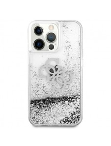 Guess GUHCP13XLG4GSI iPhone 13 Pro Max hårdfodral 4G Big Liquid Glitter - Silver