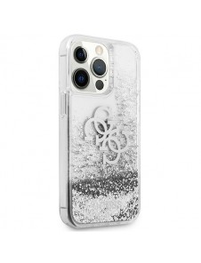 Guess GUHCP13XLG4GSI iPhone 13 Pro Max hårdfodral 4G Big Liquid Glitter - Silver