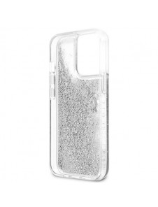 Guess GUHCP13XLG4GSI iPhone 13 Pro Max hårdfodral 4G Big Liquid Glitter - Silver