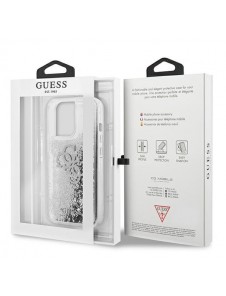 Guess GUHCP13XLG4GSI iPhone 13 Pro Max hårdfodral 4G Big Liquid Glitter - Silver