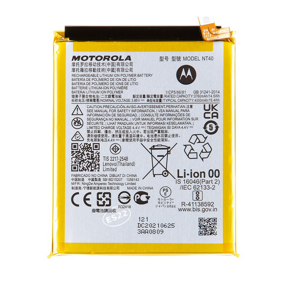 Motorola Batteri 4000mAh Li-Ion (Service Pack) NT40