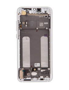 LCD-skärm + pekenhet + främre skal till Xiaomi Mi 9 Lite - Vit (Service Pack)