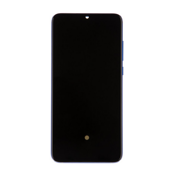 LCD-skärm + pekenhet + främre skal till Xiaomi Mi 9 Lite - Blå (Service Pack)
