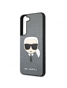 Karl Lagerfeld Saffiano Ikonik Karl`s Head Samsung Galaxy S22 Plus - Silver KLHCS22MSAKHSL