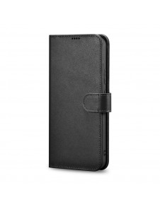 iCarer Haitang elegant skalfodral med flik och stativfunktion för Samsung Galaxy S22 - Svart - AKSM04BK