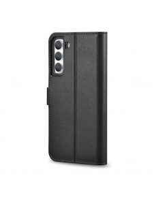 iCarer Haitang elegant skalfodral med flik och stativfunktion för Samsung Galaxy S22 - Svart - AKSM04BK