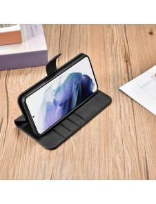 iCarer Haitang elegant skalfodral med flik och stativfunktion för Samsung Galaxy S22 - Svart - AKSM04BK