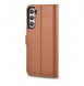 iCarer Haitang elegant skalfodral med flik och stativfunktion för Samsung Galaxy S22 - Brun - AKSM04BN