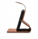 iCarer Haitang elegant skalfodral med flik och stativfunktion för Samsung Galaxy S22 - Brun - AKSM04BN