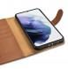 iCarer Haitang elegant skalfodral med flik och stativfunktion för Samsung Galaxy S22 - Brun - AKSM04BN