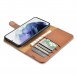 iCarer Haitang elegant skalfodral med flik och stativfunktion för Samsung Galaxy S22 - Brun - AKSM04BN